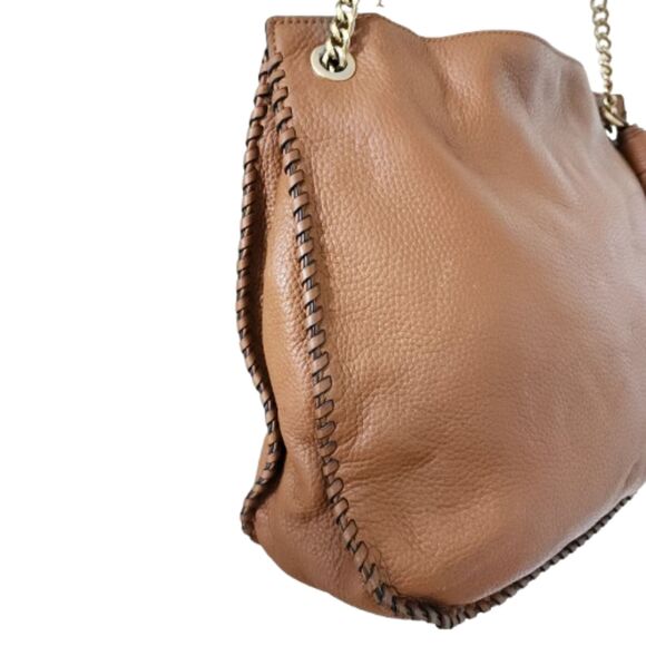 MICHAEL KORS Whipped Chelsea Leather Shoulder Bag Purse Handbag Acorn - Picture 10 of 10
